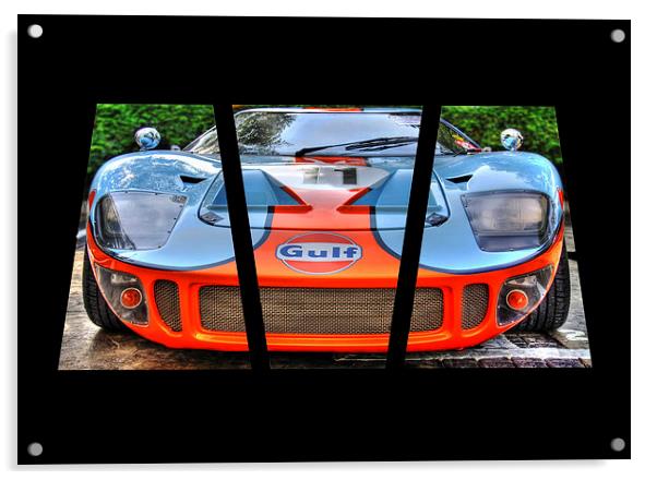Ford GT Triptych Acrylic by Perry Johnson