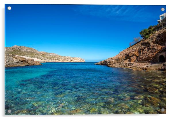 Cala Carbó on the beautiful island of Mallorca Acrylic by Perry Johnson