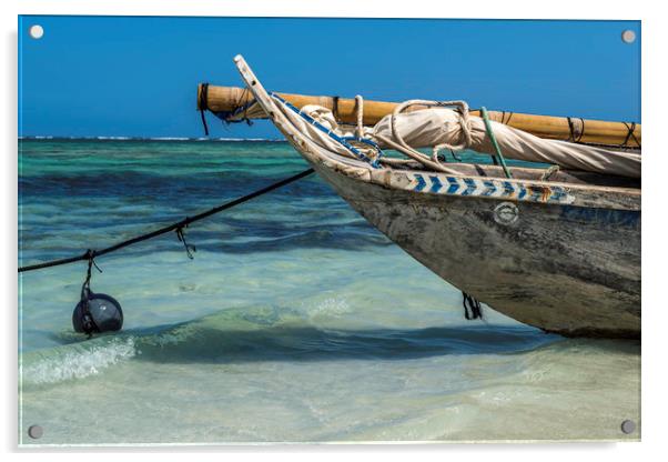 Zanzibar Dhow Acrylic by Perry Johnson