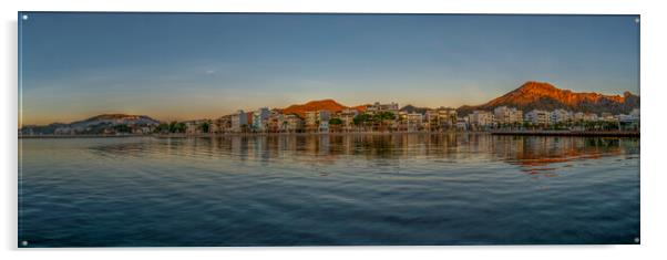 Panoramic view of Puerto Pollensa Acrylic by Perry Johnson