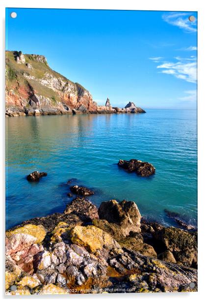 Turquoise sea at Anstey's Cove in Torquay Acrylic by Rosie Spooner