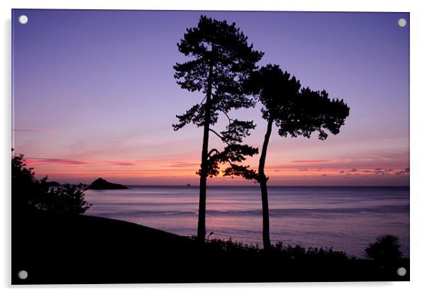 Meadfoot Beach Sunrise Acrylic by Rosie Spooner