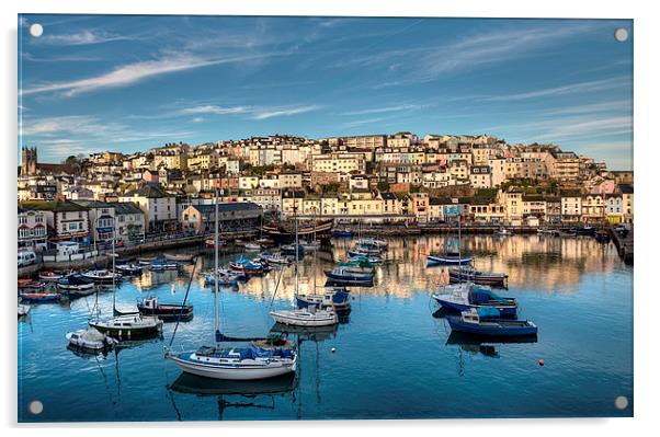 Brixham Harbour early morning light Acrylic by Rosie Spooner