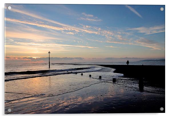  Sunrise at Teignmouth Beach  Acrylic by Rosie Spooner