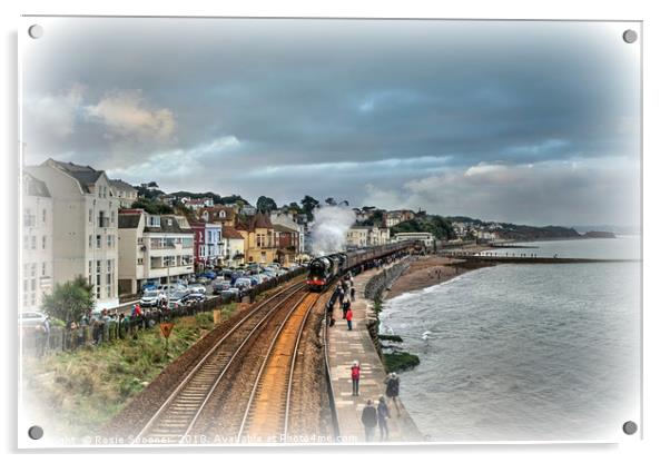 The Flying Scotsman passing Dawlish in South Devon Acrylic by Rosie Spooner