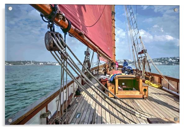Pilgrim Heritage Sailing Trawler Acrylic by Rosie Spooner