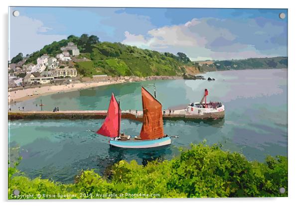 Lugger Iris at the Looe Lugger Regatta in Cornwall Acrylic by Rosie Spooner