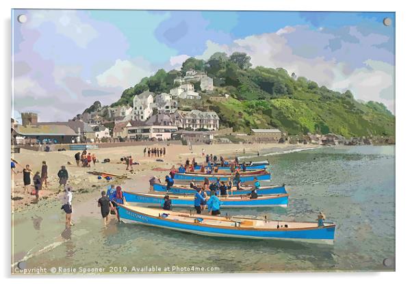 Round the island race at Looe in Cornwall Acrylic by Rosie Spooner
