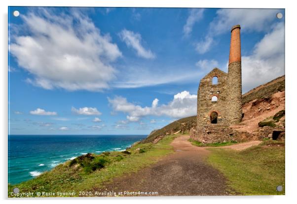 Towanroath Engine House in North Cornwall Acrylic by Rosie Spooner