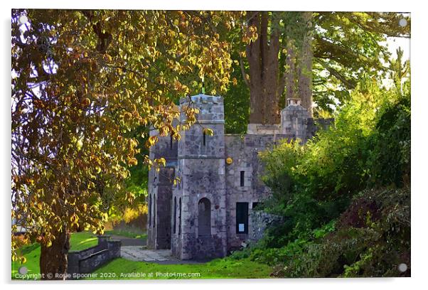 The Castle at Homeyards Botanical Gardens in Shaldon Devon Acrylic by Rosie Spooner