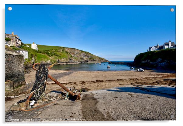 Anchor on the slipway at Port Isaac Acrylic by Rosie Spooner