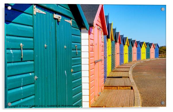Dawlish Warren Beach Huts Acrylic by Peter F Hunt