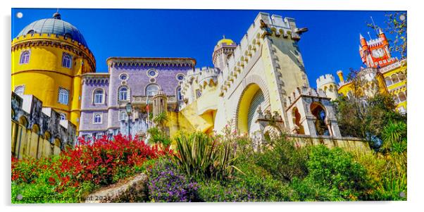 Romantic Palace Of Pena Acrylic by Peter F Hunt