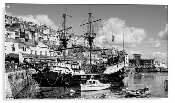 The Golden Hind Brixham  Acrylic by Peter F Hunt