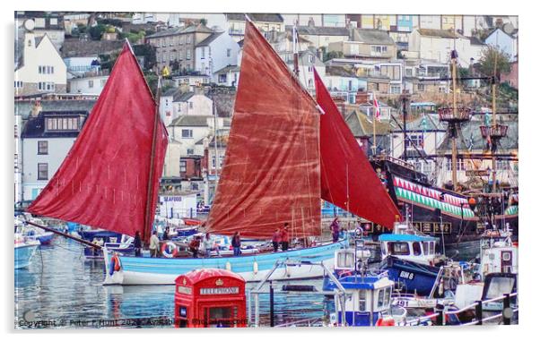 IRIS Sailing Into Brixham  Acrylic by Peter F Hunt