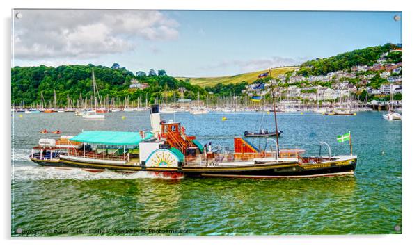 PS Kingswear Castle On The River Dart Acrylic by Peter F Hunt