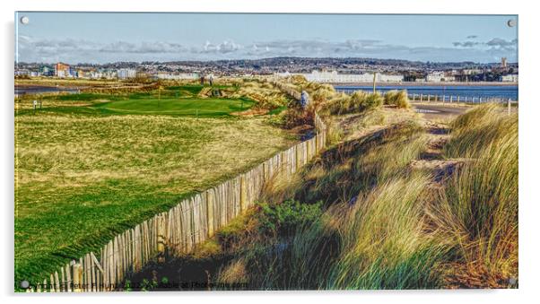 Golf Behind The Dunes Acrylic by Peter F Hunt