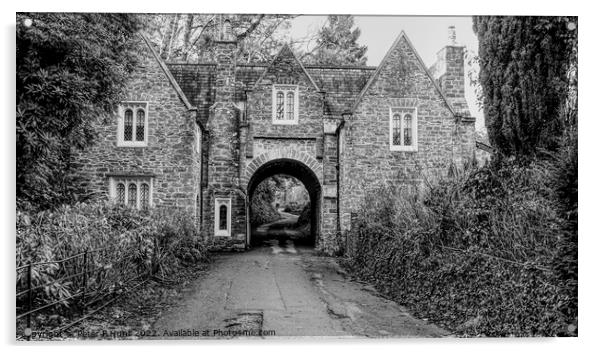 The Old Gatehouse Cockington Torquay Acrylic by Peter F Hunt