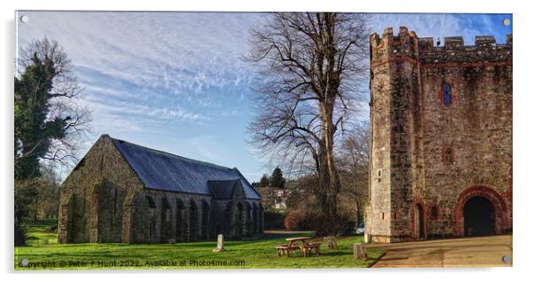 Medieval Gate House and Spanish Barn Acrylic by Peter F Hunt