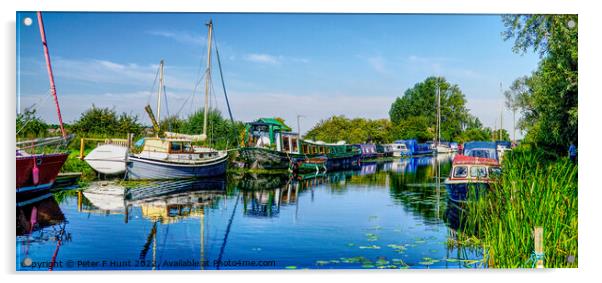 Canal Boats At Heybridge Essex Acrylic by Peter F Hunt