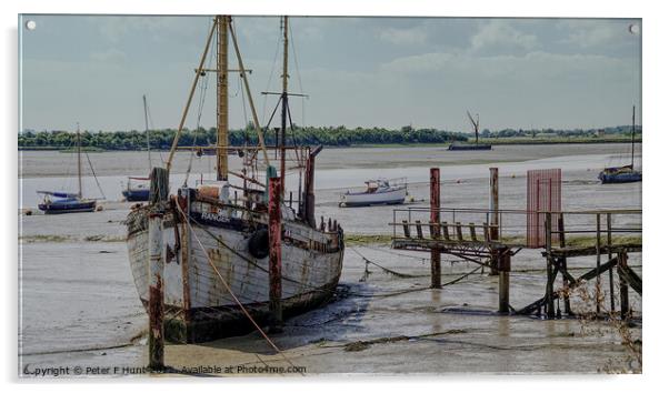 Low Tide On The Blackwater Acrylic by Peter F Hunt