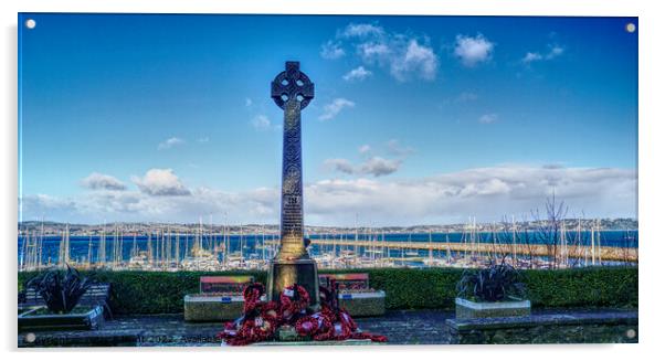 Brixham War Memorial  Acrylic by Peter F Hunt