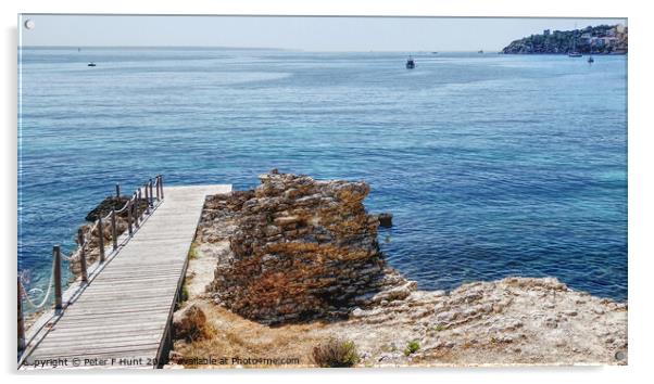 Palmanova Bay Mallorca Acrylic by Peter F Hunt