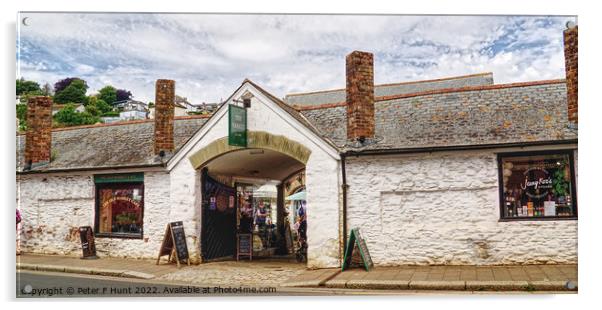 The Old Market Dartmouth Acrylic by Peter F Hunt