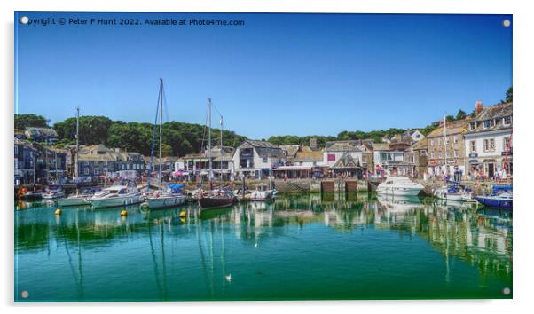 Padstow Inner Harbour  Acrylic by Peter F Hunt