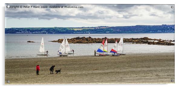 Mounts Bay Launch Time Acrylic by Peter F Hunt