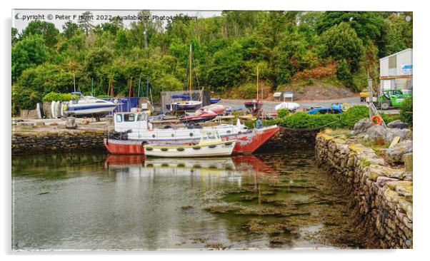 Galmpton Creek Brixham Devon Acrylic by Peter F Hunt