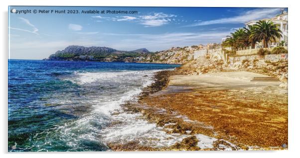 Paguera Coast Mallorca Acrylic by Peter F Hunt