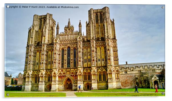 Magnificent Wells Cathedral Acrylic by Peter F Hunt