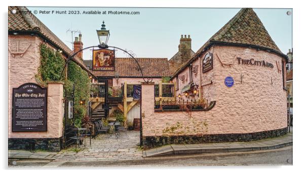 The City Arms Old Jail Wells Somerset Acrylic by Peter F Hunt