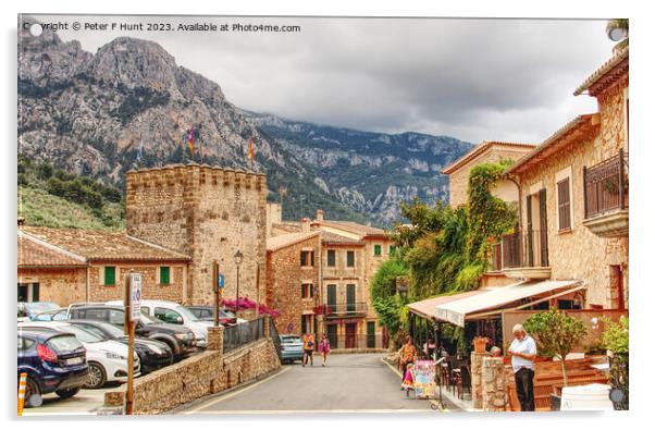 Fornalutx Mountain Village Mallorca  Acrylic by Peter F Hunt