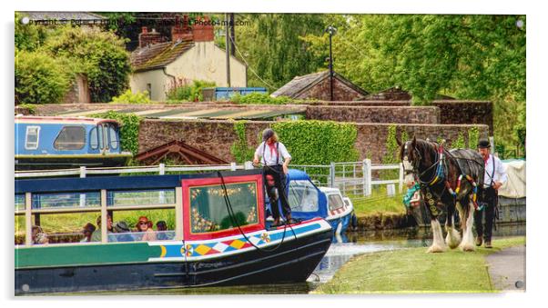 Horse And Barge About To Be United Acrylic by Peter F Hunt