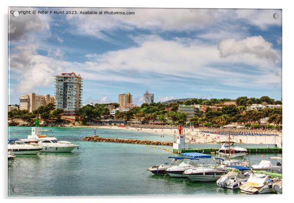 Palmanova Waterfront Mallorca Acrylic by Peter F Hunt
