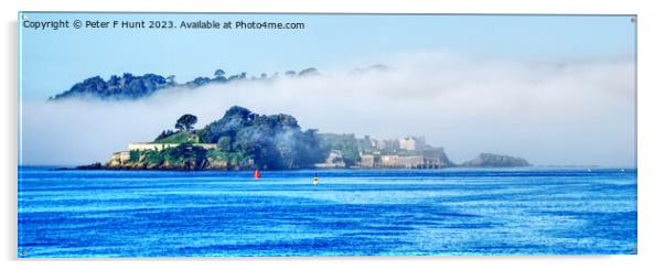 Drakes Island In The Mist Acrylic by Peter F Hunt