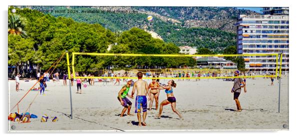 Palmanova Beach Volleyball Mallorca Acrylic by Peter F Hunt
