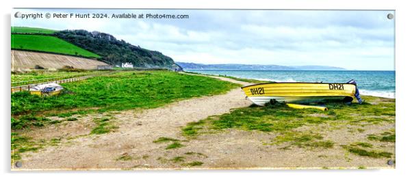 Beesands Beach South Devon Acrylic by Peter F Hunt