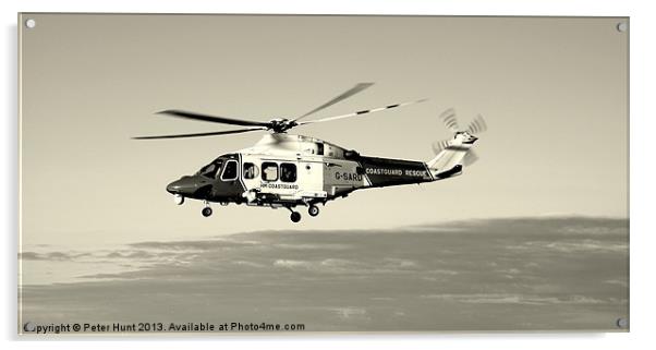 Coastguard Rescue Helicopter Acrylic by Peter F Hunt