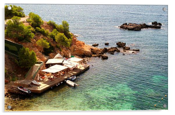 Portals Mallorca Beach Bar Acrylic by Peter F Hunt