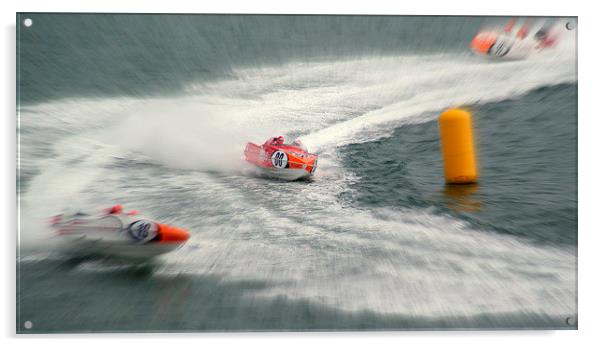 Power Boat Racing Plymouth Sound Acrylic by Peter F Hunt