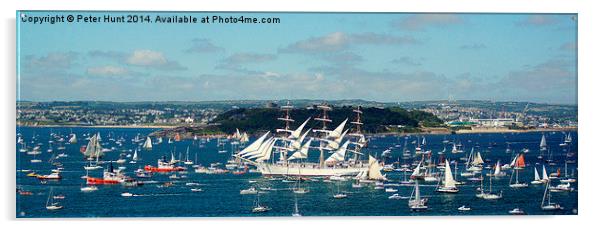  Tall Ship Dar Mlodziezy At Falmouth Acrylic by Peter F Hunt