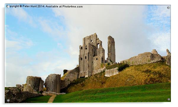  Corfe Castle Dorset Acrylic by Peter F Hunt