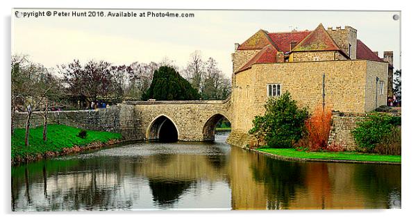  The Gatehouse Leeds Castle Acrylic by Peter F Hunt