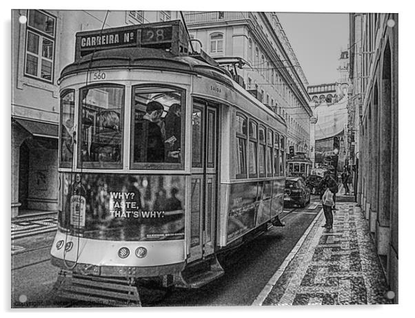 Lisbon Tram Acrylic by Peter F Hunt
