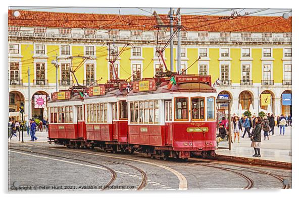 Tourist Trams Of Lisbon Acrylic by Peter F Hunt