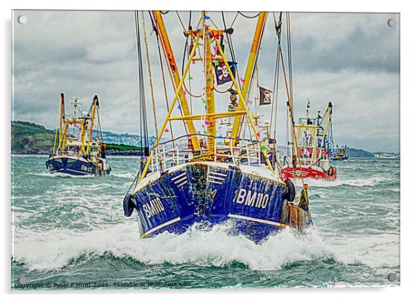 Churning Up The Sea Acrylic by Peter F Hunt