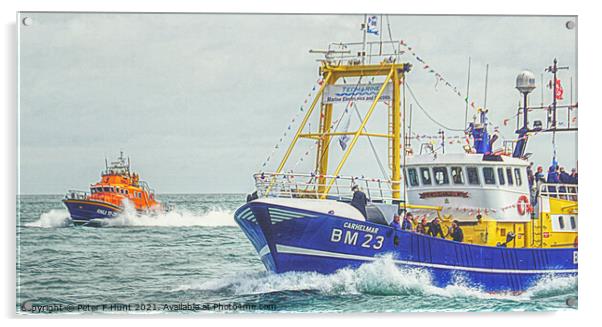Lifeboat On Guard Duty Acrylic by Peter F Hunt